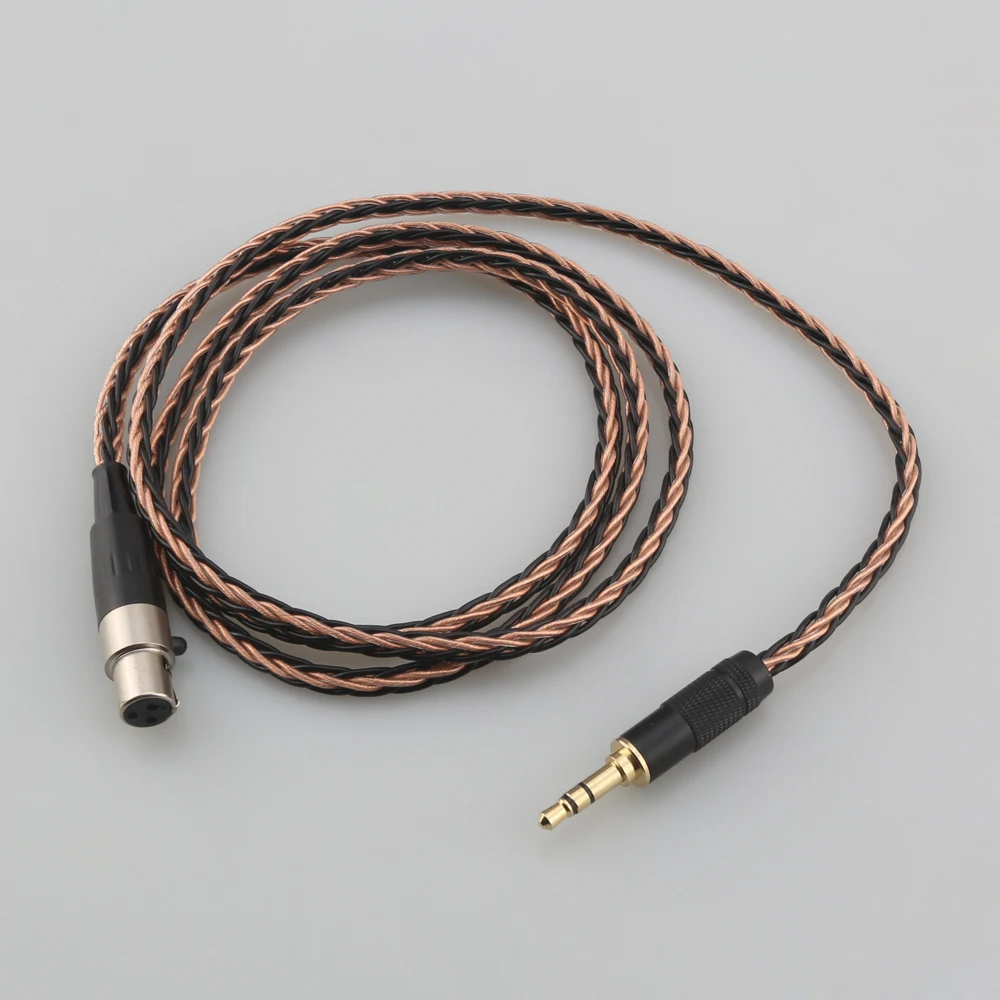 Hot Sell 8 Core Audio headphone attached cables 3.5mm stereo plug to mini XLR for AK G Q701, K240S ,K271 ,K702 ,K141 ,K171, K712