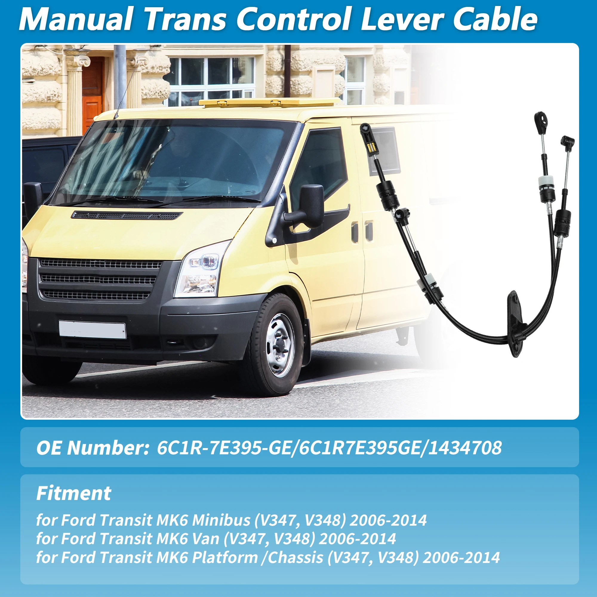 

UXCELL No.6C1R-7E395-GE Трос механического переключения передач для Ford Transit MK6 V347 V348