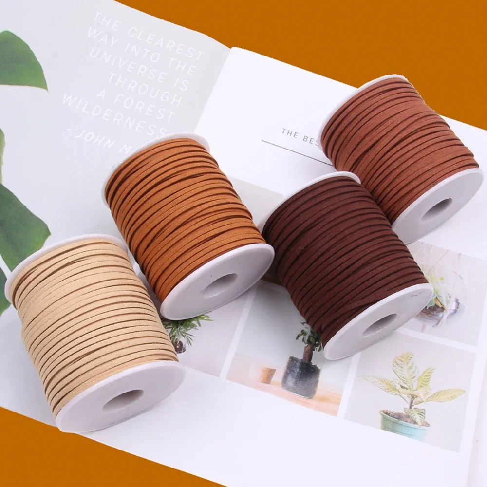 

Colorful Flat Korean Velvet Thread, Faux Suede Leather Cord, Rope Thread to Make Braided Bracelet, Necklace, 50 Yard, 2.5mm