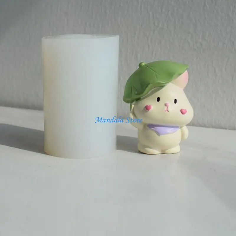

U2JC Cartoon Rabbit Chocolate Silicones Molds Rabbit Fondant Decors Molds for DIY Decoration Making Soap