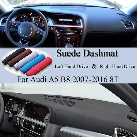 스웨이드 가죽 대시 매트 커버, 대시보드 패드, 카펫 보호, 자동차 액세서리, 아우디 A5 B8 2007 2008 2009-2016 8T S-라인 S5