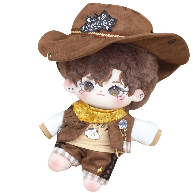 Conjunto de roupas Cosplay Cowboy, Bonito Menino Oeste, Roupa de chapéu, Roupas fofas, Acessórios de vestir, 10 cm, 20cm