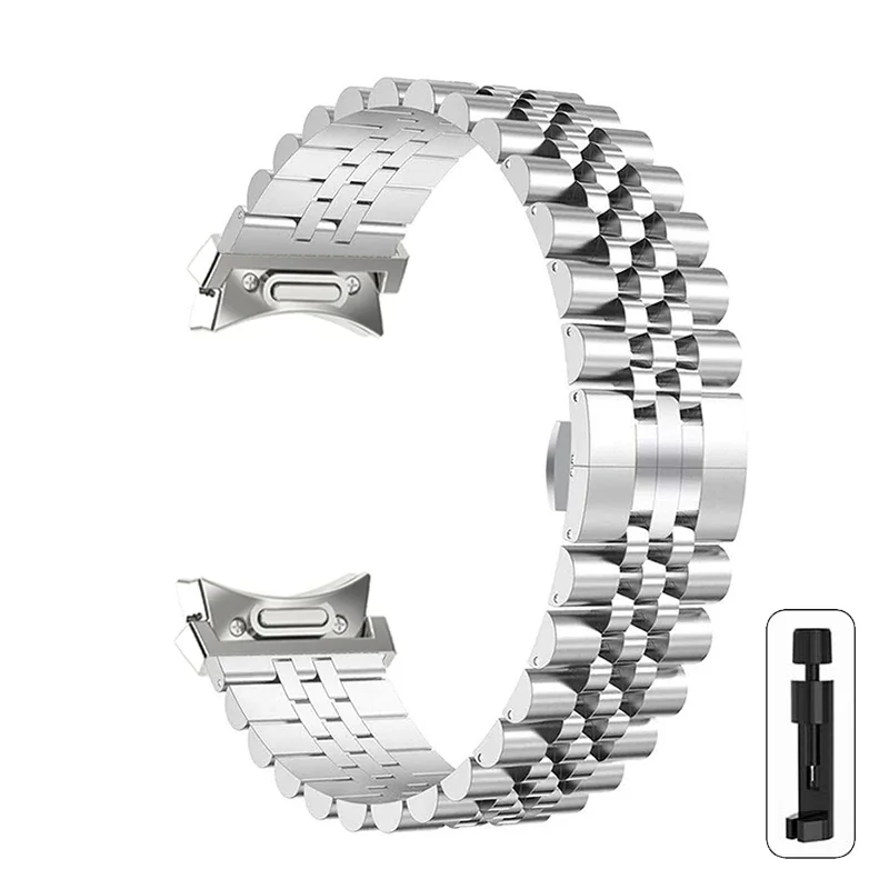Edelstahlarmband ohne Lücken für Samsung Galaxy Watch 7 6 5 4 40 mm 44 mm 6 Classic 43 mm 47 mm 5Pro 45 mm Quick Fit gebogenes Endband