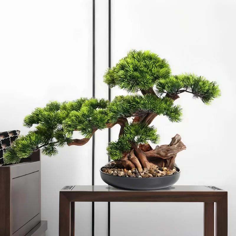 

Artificial Pine Tree Bonsai Luxury Home Decor Faux Plants for Hotel Office Living Room Interior Design