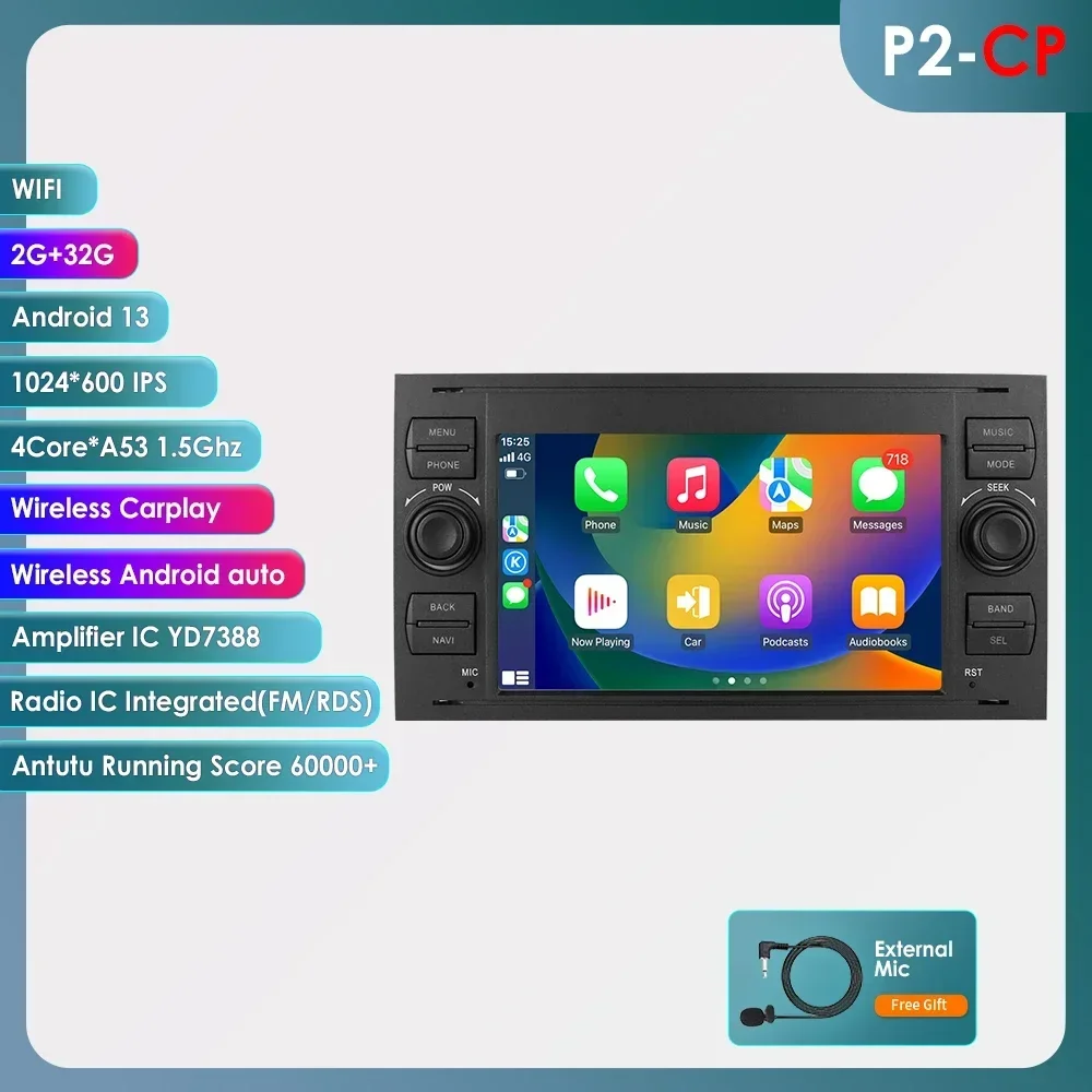 Android Autoradio Voor Ford Focus 2007 Mondeo S-Max C Max Kuga Galaxy Fiesta Transit Fusion Connect Autoradio Multimedia Carplay
