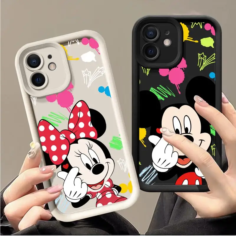 Phone Case for Apple iPhone 15 14 13 12 11 Pro Max 13 12 Mini XS XR X plus Shell Disney Mickey Minnie Donald Silicone Cover