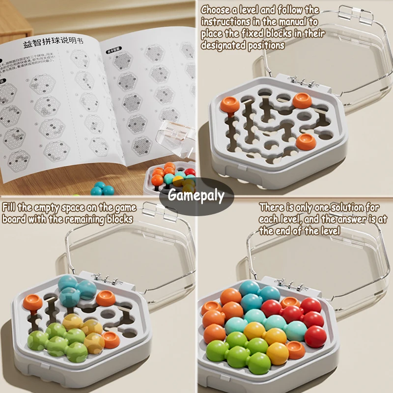Smart 3D Magic Bead Puzzle Strategy Toys Kids Logice Thinking Challenge Brain Game Montessori Intellectual Clearance Travel Toys