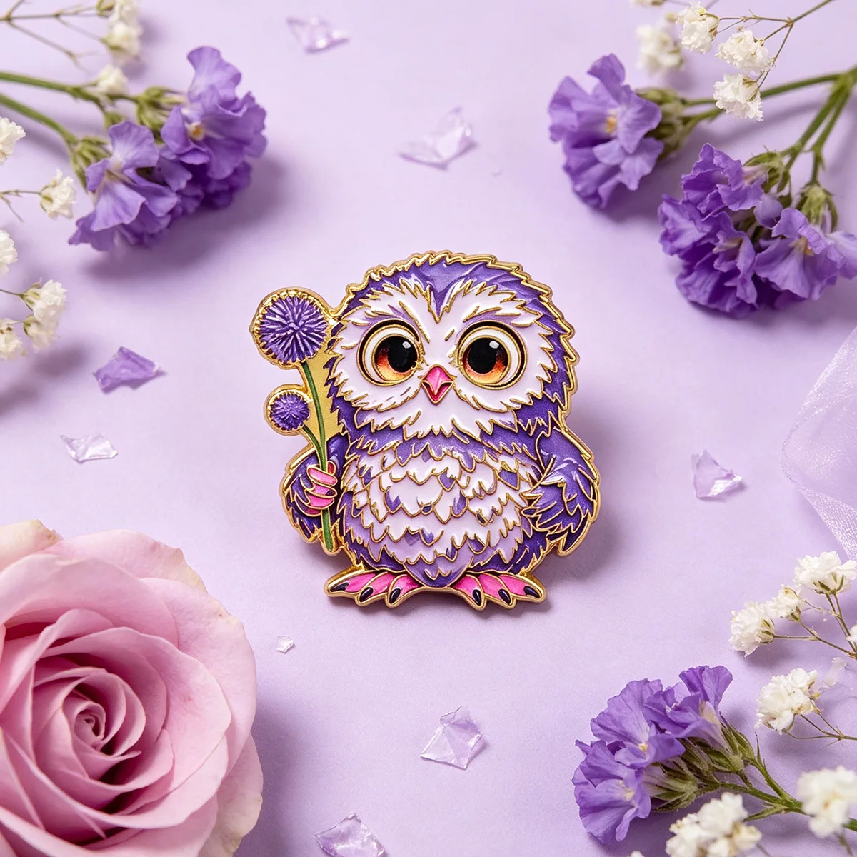 Cute Pet Animal Metal Enamel Pins Panda Ramen Cat Lotus Brooches Badge on Backpack Clothing Accessories Jewelry Gift for Friends