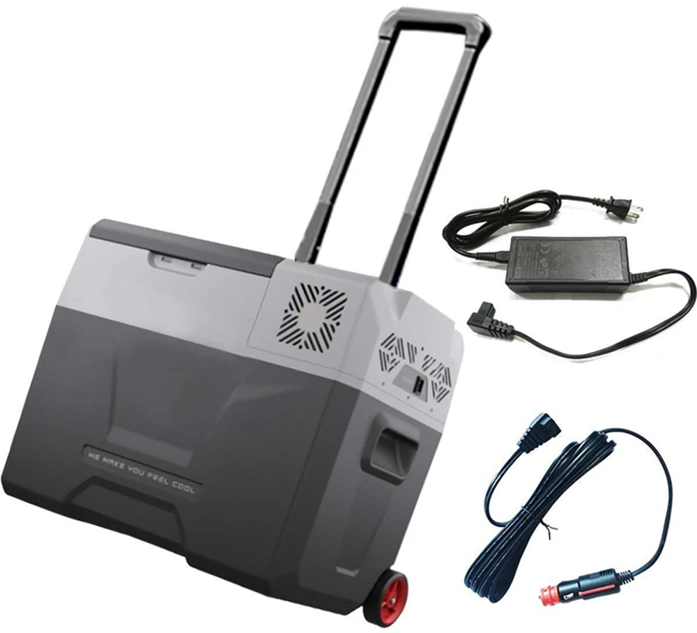 Car Fridge 12 Volt Car Refrigerator Portable Freezer 30L With Wheels Dual Zone Portable Compressor For Driving With AC Adapter