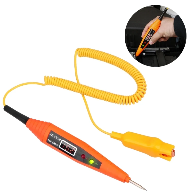 

Heavy Duty Automobile Circuit Tester, Test Light with Alligators Clip, Voltage Tester for Cars and Motorcycles, 2.5-32V