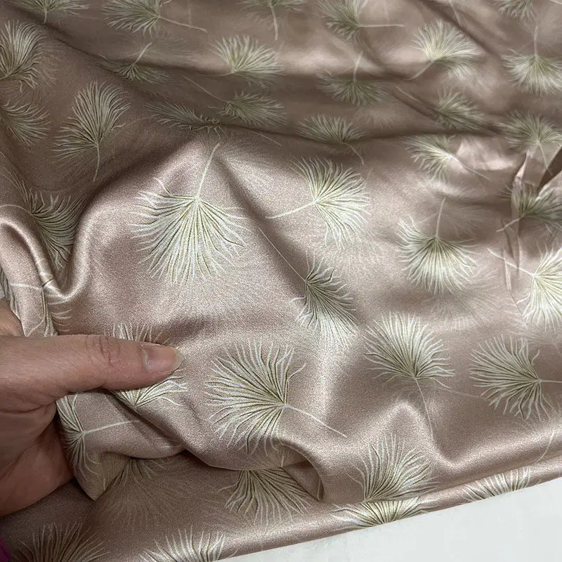 Designer Cloth 19 Momme Real Silk Spandex Silk Satin Fashion Cloth Root Pink BIAOXIU Inkjet Silk Fabric Cheongsam