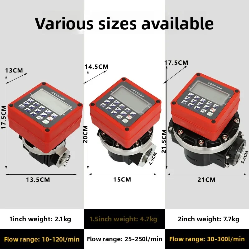 Quantitativer elliptischer Zahnrad-Durchflussmesser 12V24V220 elektronische Digitalanzeige mit Hintergrundbeleuchtung 1 Zoll 1,5 Zoll 2 Wasserdiesel