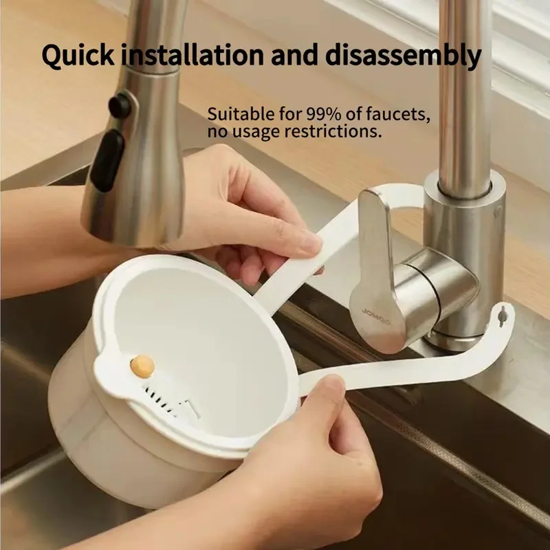 Self-cleaning Sink Strainer Basket, Automatic Dumping Waste Catcher, Hanging Drain Filter for Kitchen Faucet