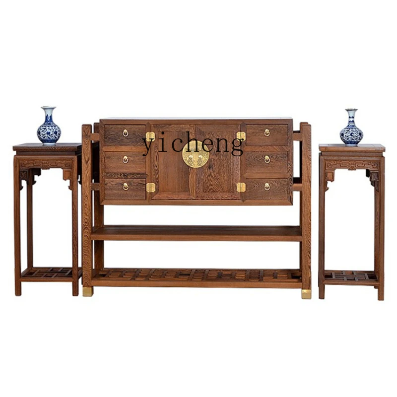 Zk Rosewood Furniture Door Frame Entrance Cabinet Living Room Hallway New Chinese Style Console Tables Locker