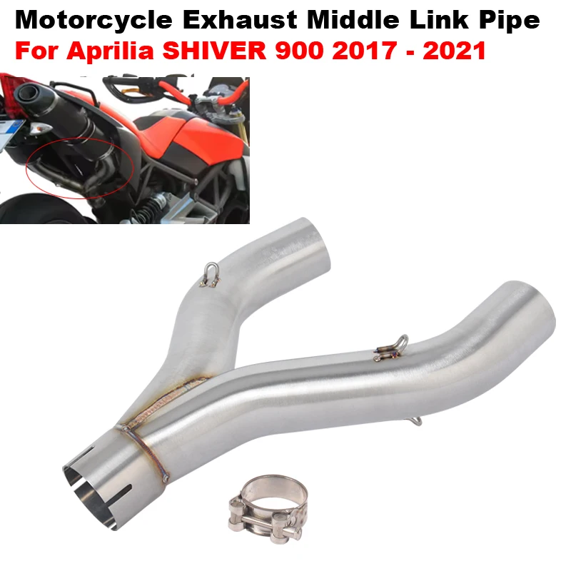 

Slip On For Aprilia SHIVER 900 Shiver900 2017 - 2021 Years Motorcycle Exhaust Muffler 51mm Middle Mid Link Pipe Escape Exhaust
