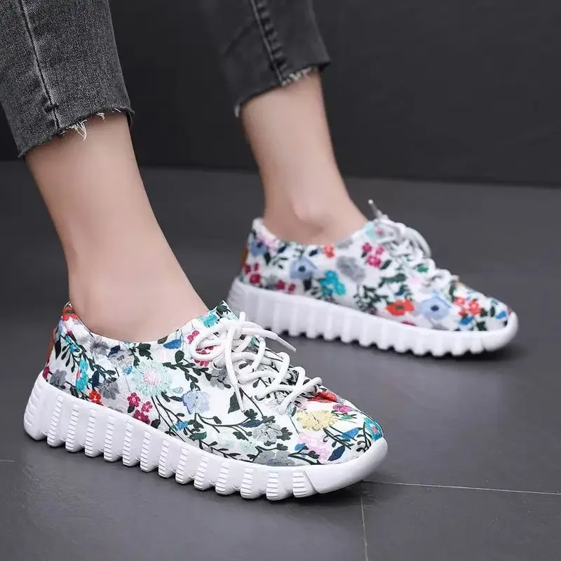 Calzado de mujer con cordones transpirable de rutina diaria, ofertas baratas Y2k, moda coreana con estilo 2021, nuevos zapatos informales ligeros para mujer