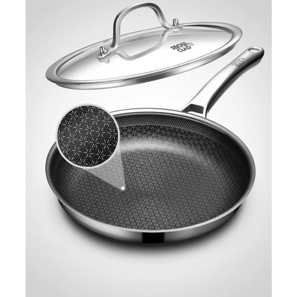 

12 Inch Non-Stick Frying Pan with Lid, Oven & Dishwasher Safe, Induction Compatible PFOA Free Cookware