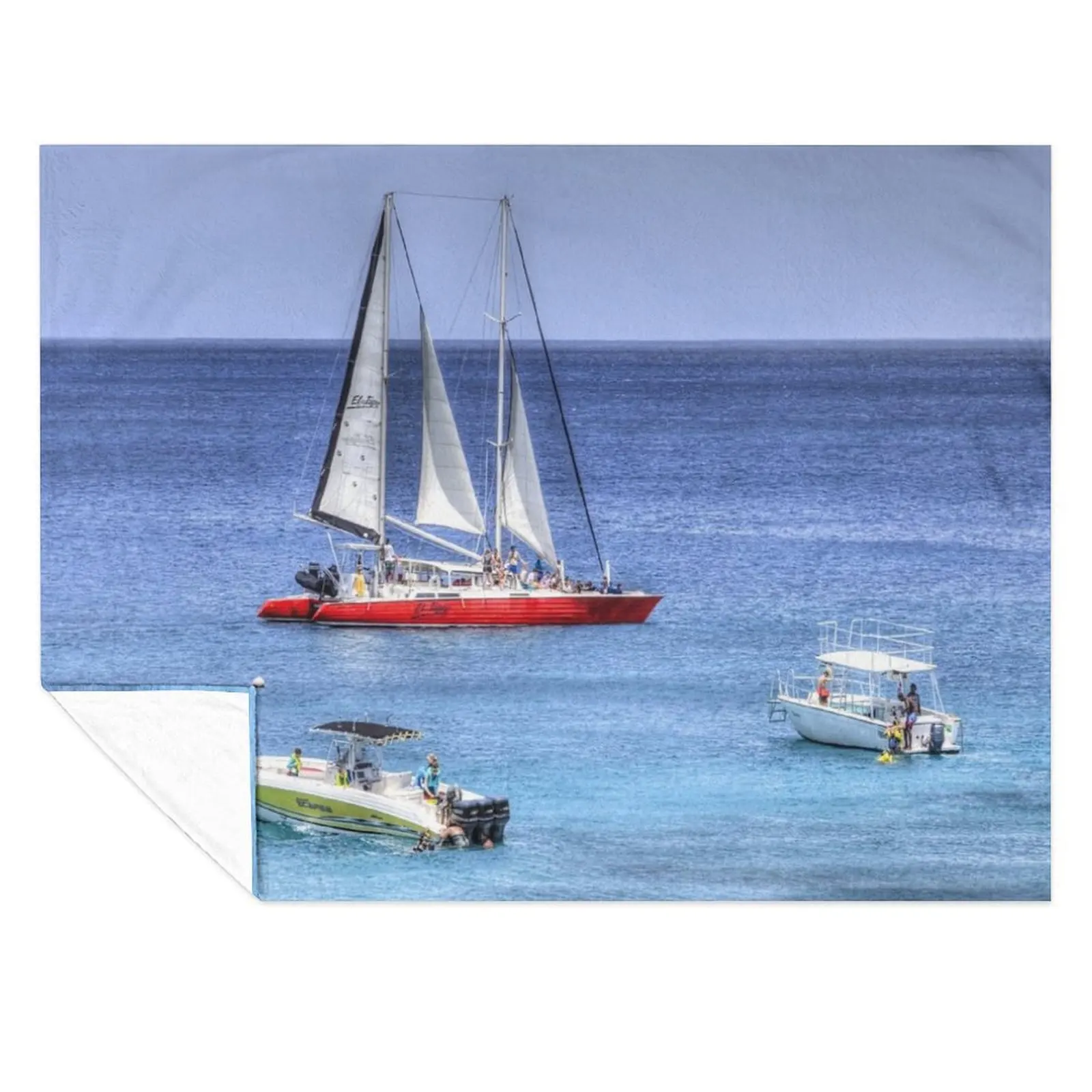

Barbados Blue Sea Catamaran Throw Blanket Loose For Sofa Thin For Baby Blankets