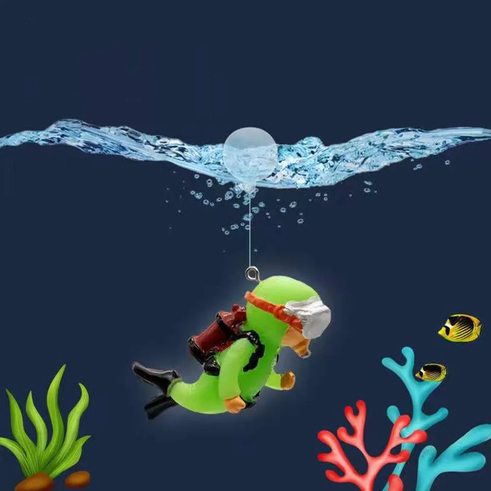 

2Pcs Floating Glow in The Dark Diver Decor for Aquarium Fish Tank Landscaping Adjustable Position Easy Placement Adds