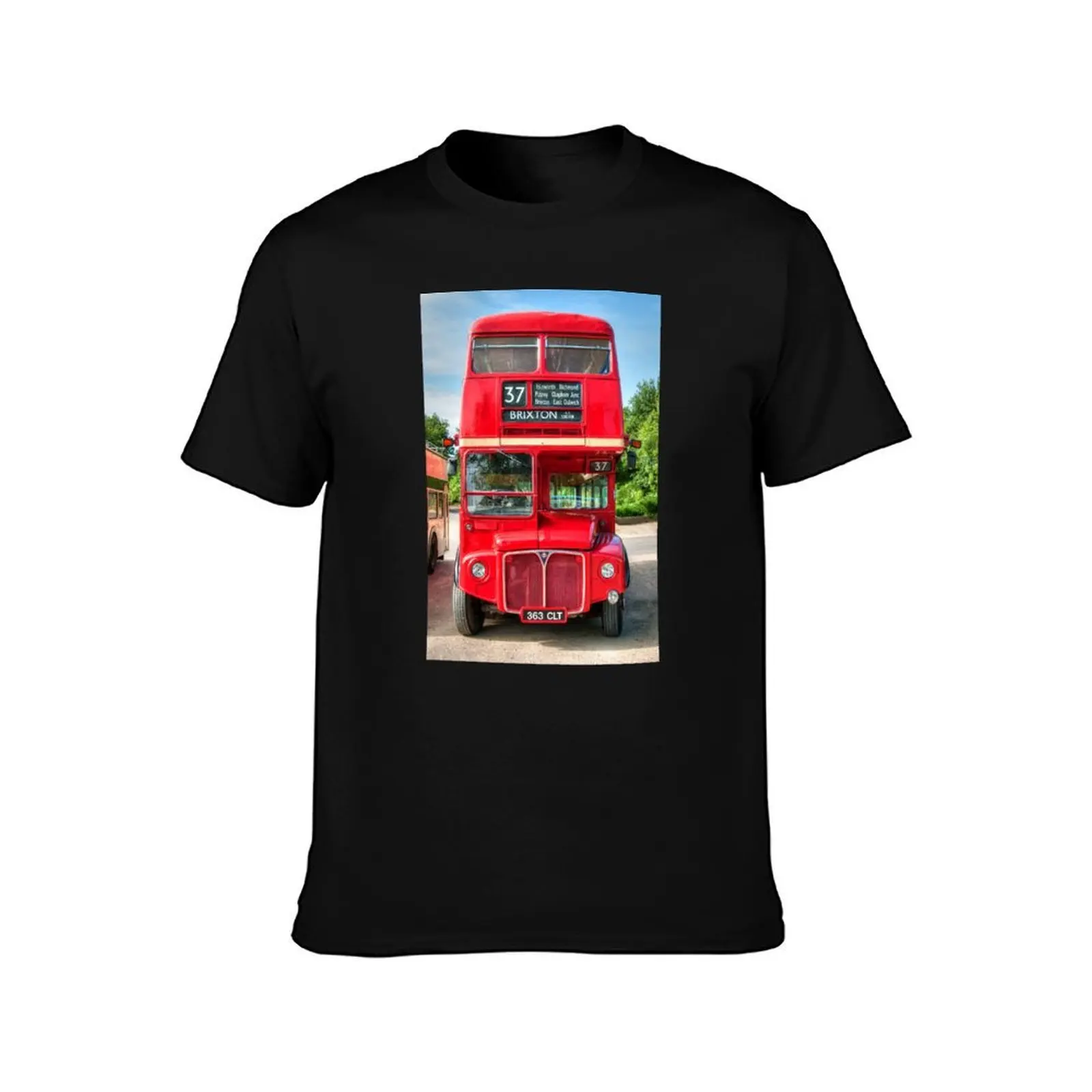 London Red Bus - Routemaster RM1363 T-Shirt, Summer Casual Cotton Tee, Oversized Streetwear Tops, Vintage Graphic Print