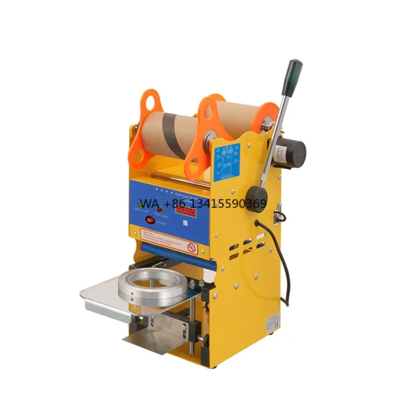 Digital Manual/Semi-Automatic Milk Tea Cup Plastic Cover Sealing Machine (95/75mm)