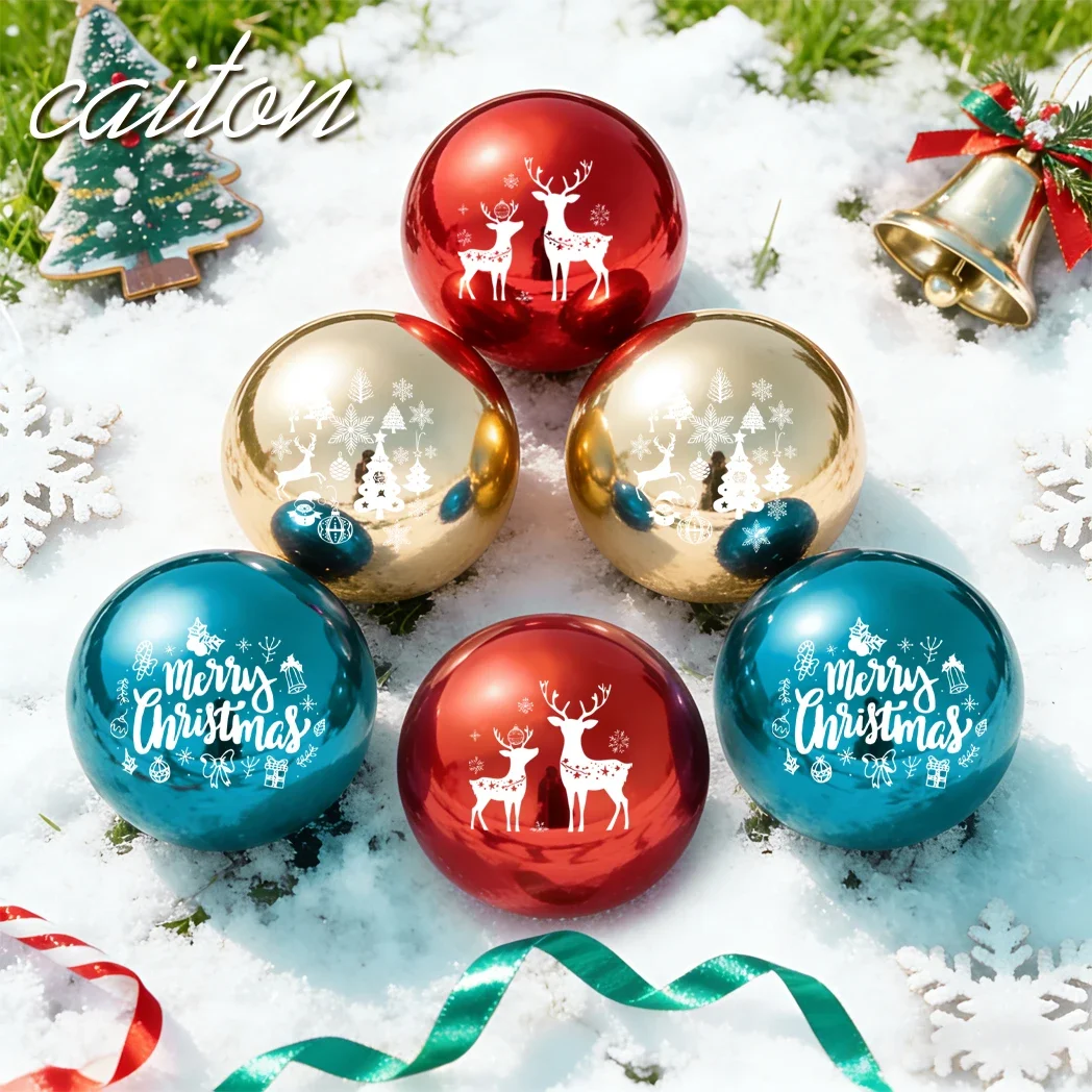 Caiton Korean Park Golf Ball Christmas Gift Set 6 Balls 6cm 2.36in Red Gold Blue Festive Merry Christmas Holiday Present