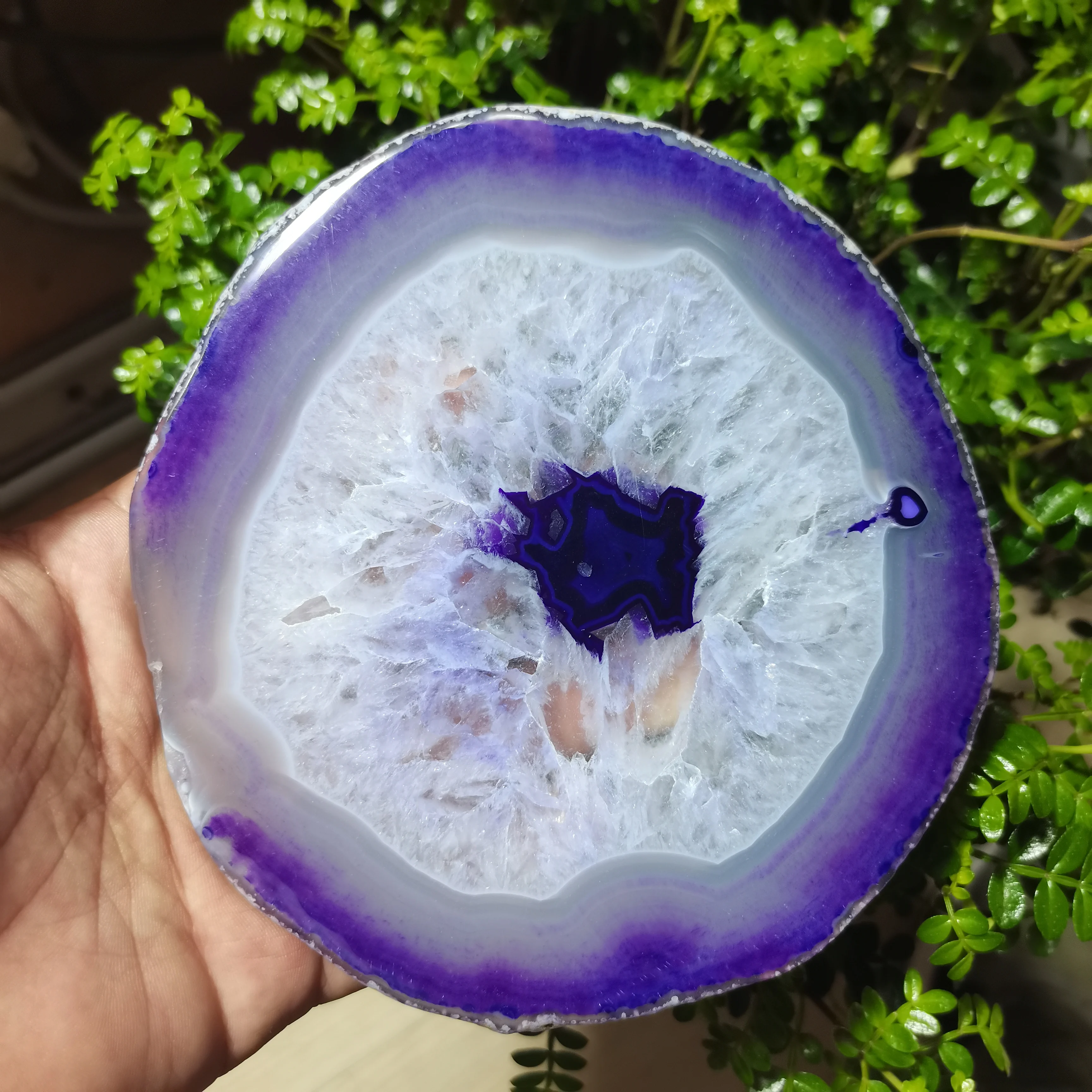 13-16cm Natural Purple Crystal AGATE SLAB Geode Slice Mineral Coaster Healing Reiki Decoration 5pcs