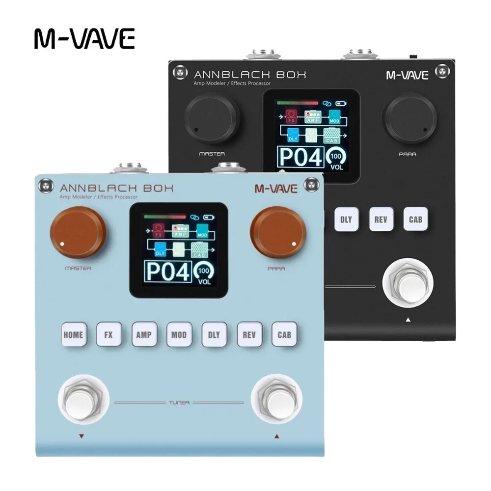 ​​M-VAVE Blackbox Multi-Effects Pedal AMP Simulator Built-in 80 Editable Presets, 6 Effects Modules for Electric Guitar Bass