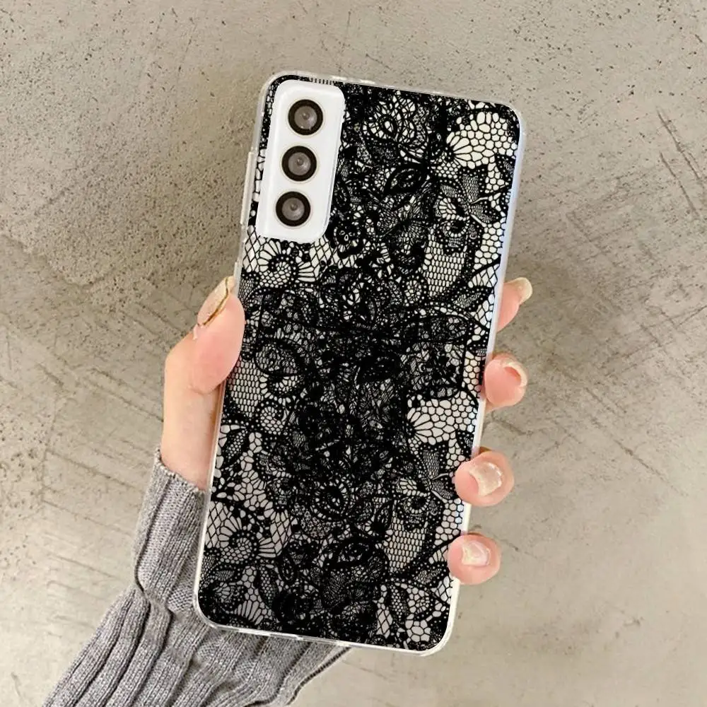 الدانتيل نمط كول فتاة قضية الهاتف لسامسونج A 30 50 31 32 51 70 71 72 73 الترا زائد S 20 30 21 22 23 24 لايت واضح حالة #3