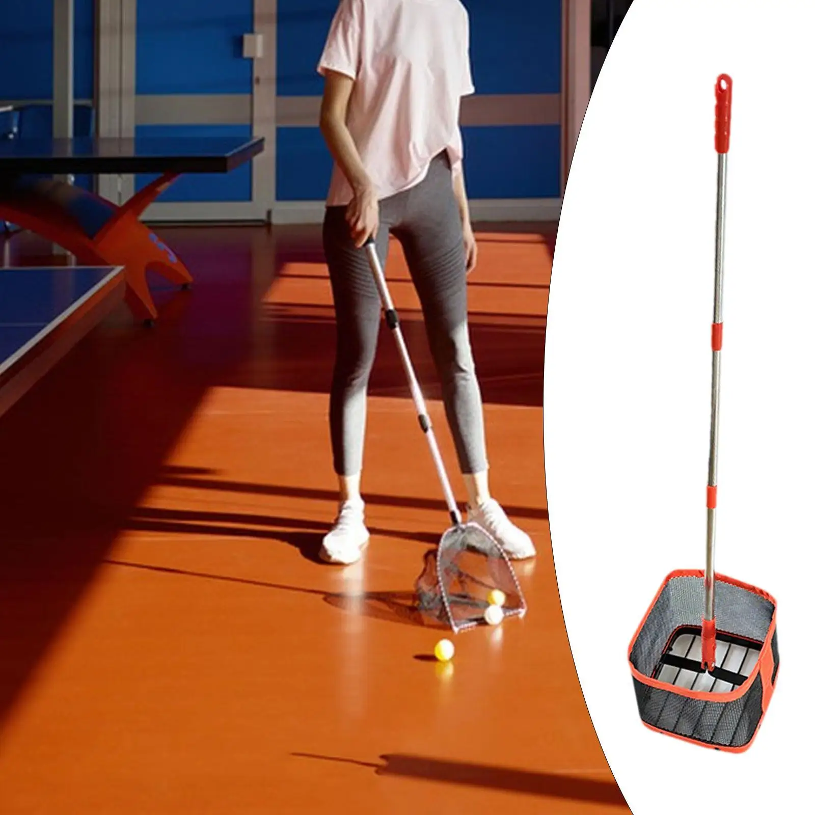 Sports Tennis Ball Retriever Stainless Steel Grabber Adjustable Basket Picker for Pingpong Golf Harvesting