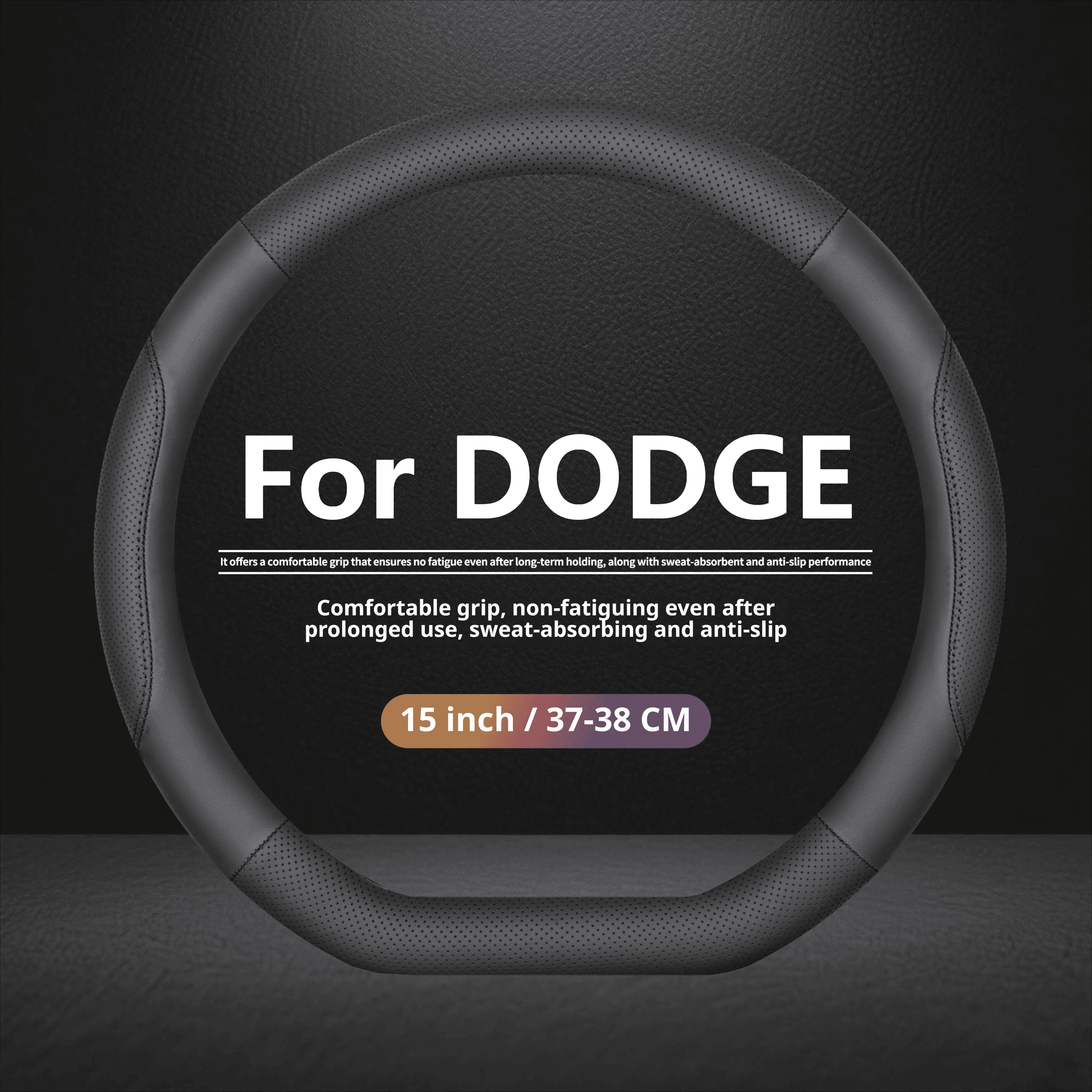 NEW Car Steering Wheel Cover 15 Inch For DODGE Challenger Charger Durango Journey Nitro Avenger Caliber Dart Auto Interior Parts