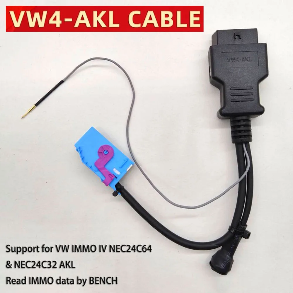 OBDSTAR VW4-AKL Cable for VW IMMO IV NEC24C64 & NEC24C32 All Keys Lost Programming Work with KeyMaster G3/X300 DP Plus/X300 Pro4