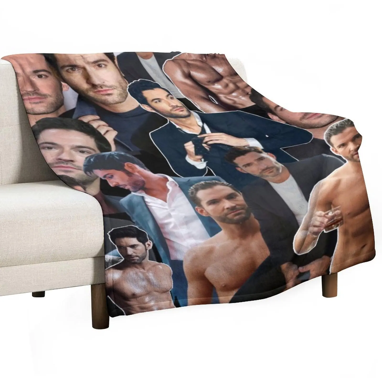 tom ellis photo collage Throw Blanket anime Blankets Sofas Of Decoration Furrys Soft Big Hairy Single Blankets