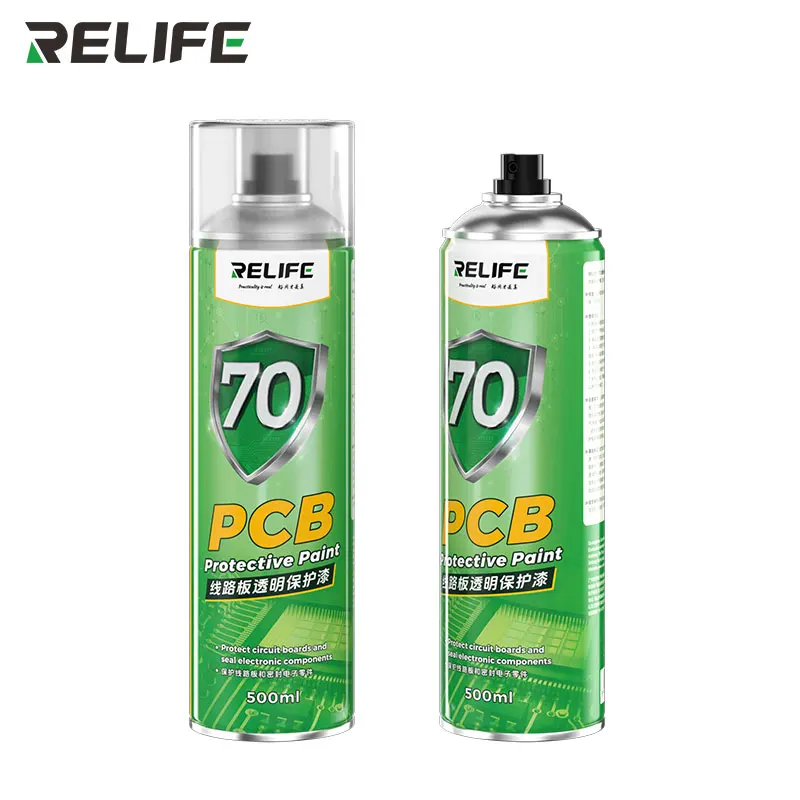 RELIFE 70 Circuit Board Transparent Protective Paint 500ML Quick-Drying Transparent Non-Corrosive For Printed Circuit Boards