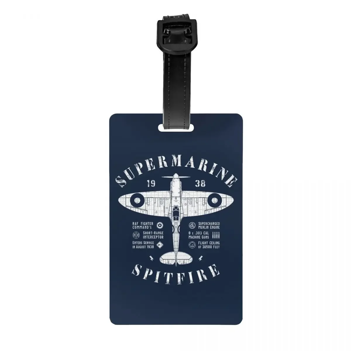 

Supermarine Spitfire Luggage Tag for Travel Suitcase Fighter Plane Pilot Aircraft Airplane Privacy Cover ID Label