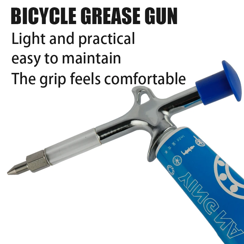 Portable Cycling Aluminum Alloy Grease Gun Mini Nozzle Syringe Bicycle Accessories Upkeep Chain Injector Cycling Supplies Oiling