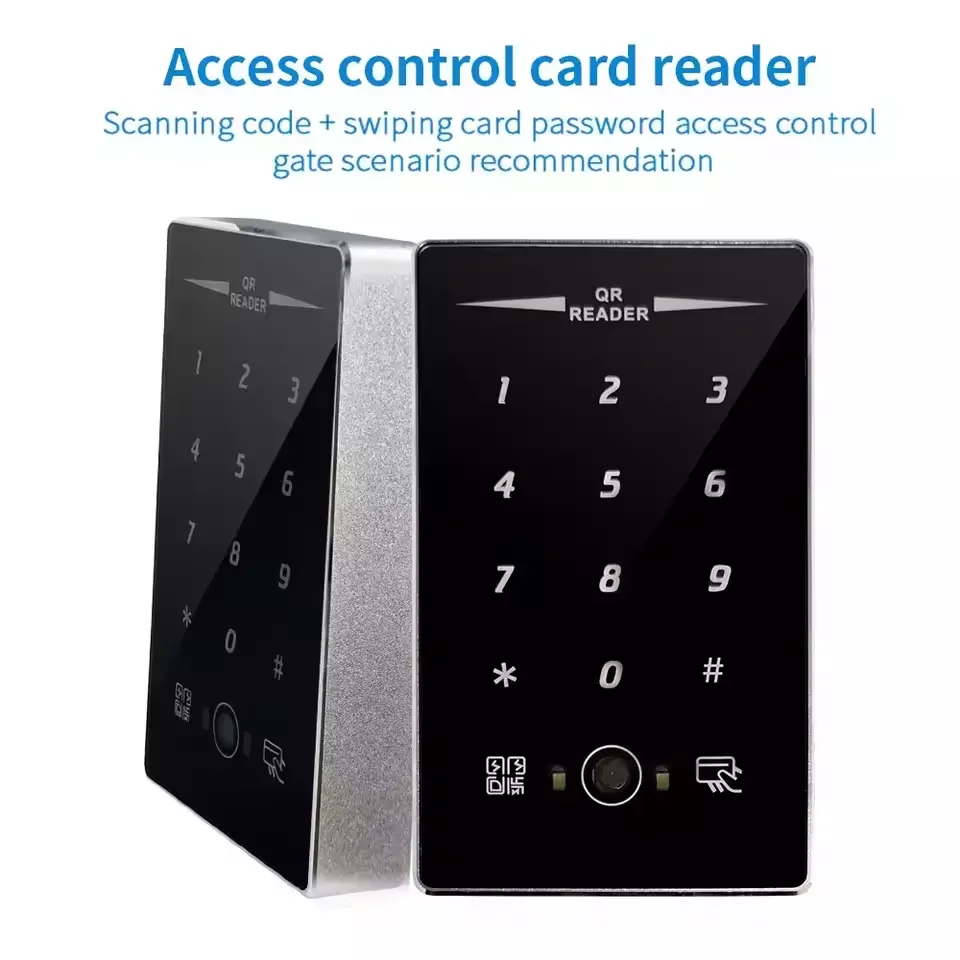 Metal 125khz 13.56mhz QR CODE Scanner Keypad Proximity RFID Card Reader Standalone QR CODE Access Control Device