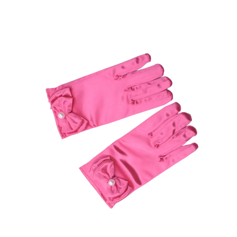 

Bowknot Gloves Stage Performance Cosplay Dress Rosy Costume Accessories Spandex