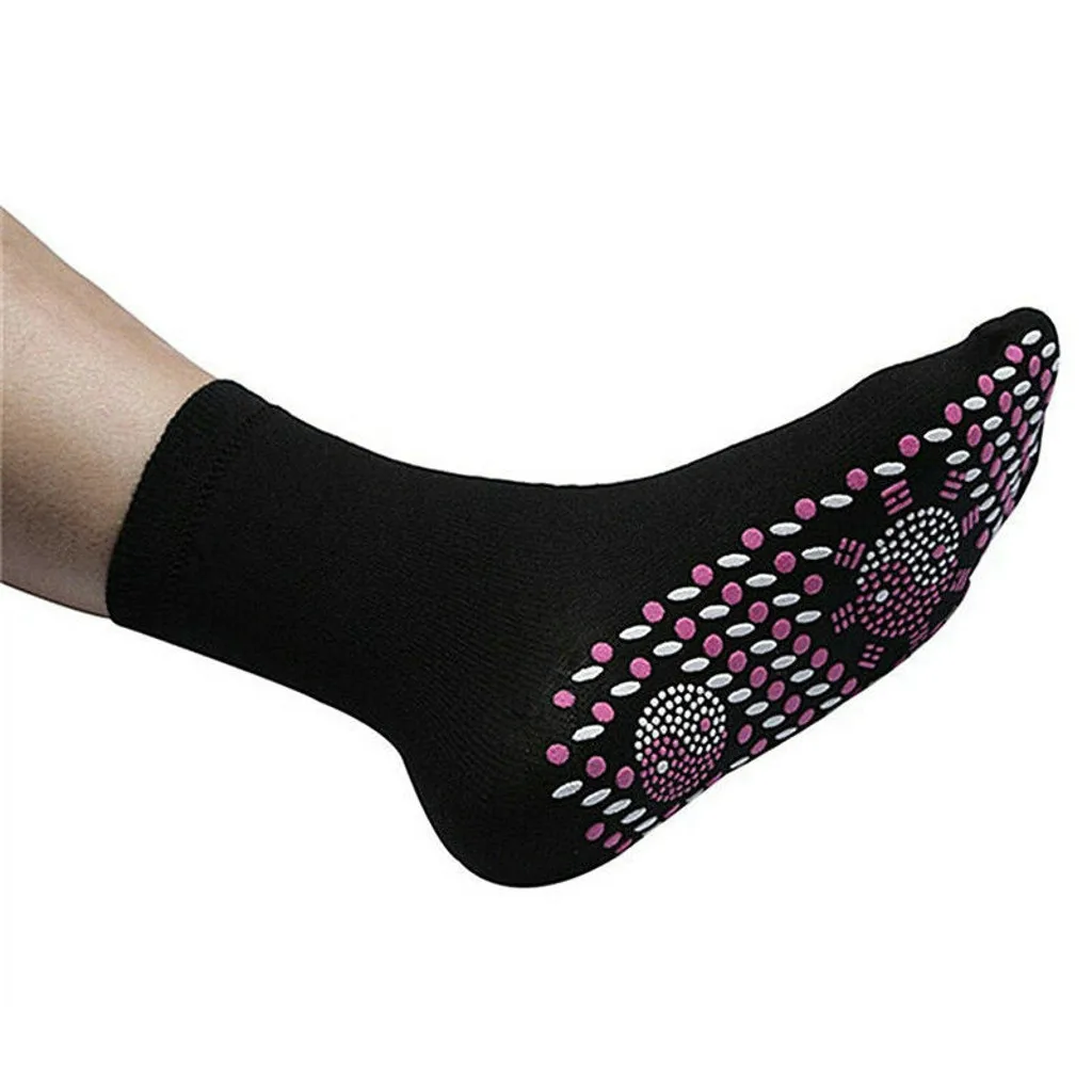 Unisex Self-Heating Health Care Socks Tourmaline Magnetic Sock Self-Heating Therapy Magnet Socks Solid Warm Non Slip Socks