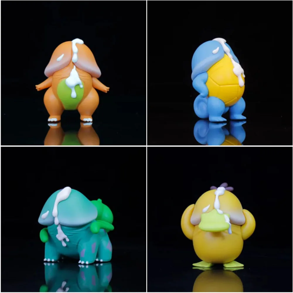 

8CM Kawaii Pokemon Anime Character Psyduck Squirtle Bulbasaur PVC GK Model Action Figure Collectible Desktop Decoration Gift New