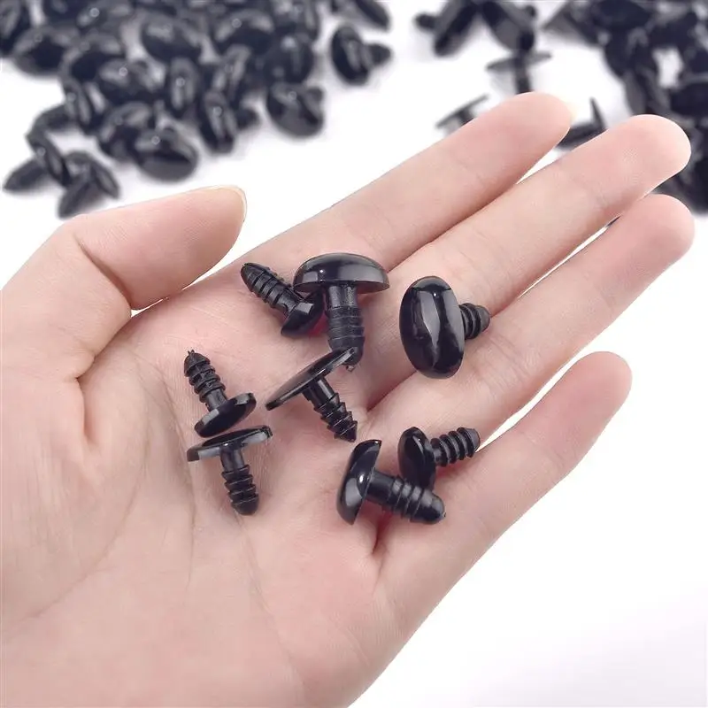 50pcs Doll Accessories Black Plastic Plush Safety Noses Amigurumi For DIY Funny Toy Eyes Noses Anima Accessories Crafts Making