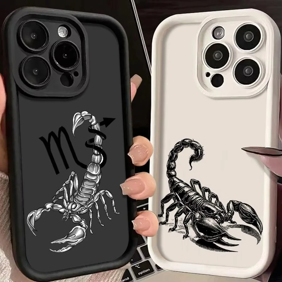 Funda para Teléfono Scorpion Cool para iPhone 17e 17 16e 16 15 14 13 12 11 Air Pro Max Mini XR XS X 7 8 6 6s Plus, Cubierta Trasera Suave de TPU