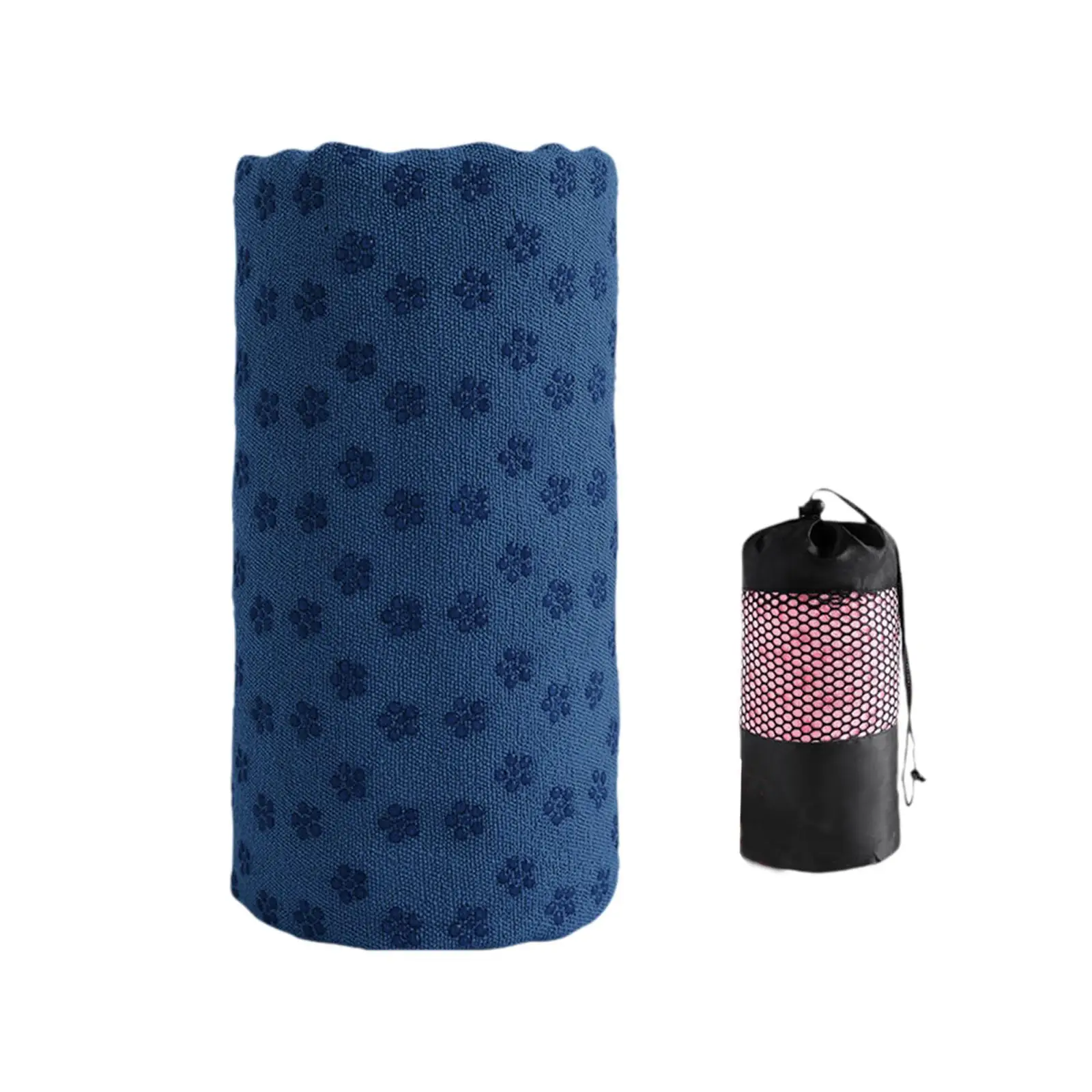 

Yoga Towel Gym Towel Sweat Absorbing for Outdoor Camping Anti Slip Machine Washable Navy Blue Compact 72x24.4inch Foldable