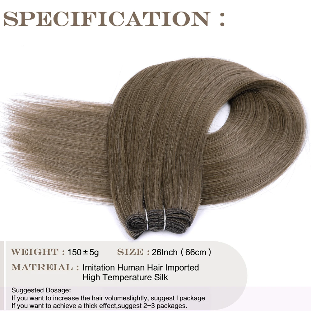 حيوي حزم من شعر مفرود 26 "الطبيعية لينة ألياف مقاومة للحرارة وصلات شعر من الألياف الاصطناعية بروتين مستقيم نسج الشعر النهاية