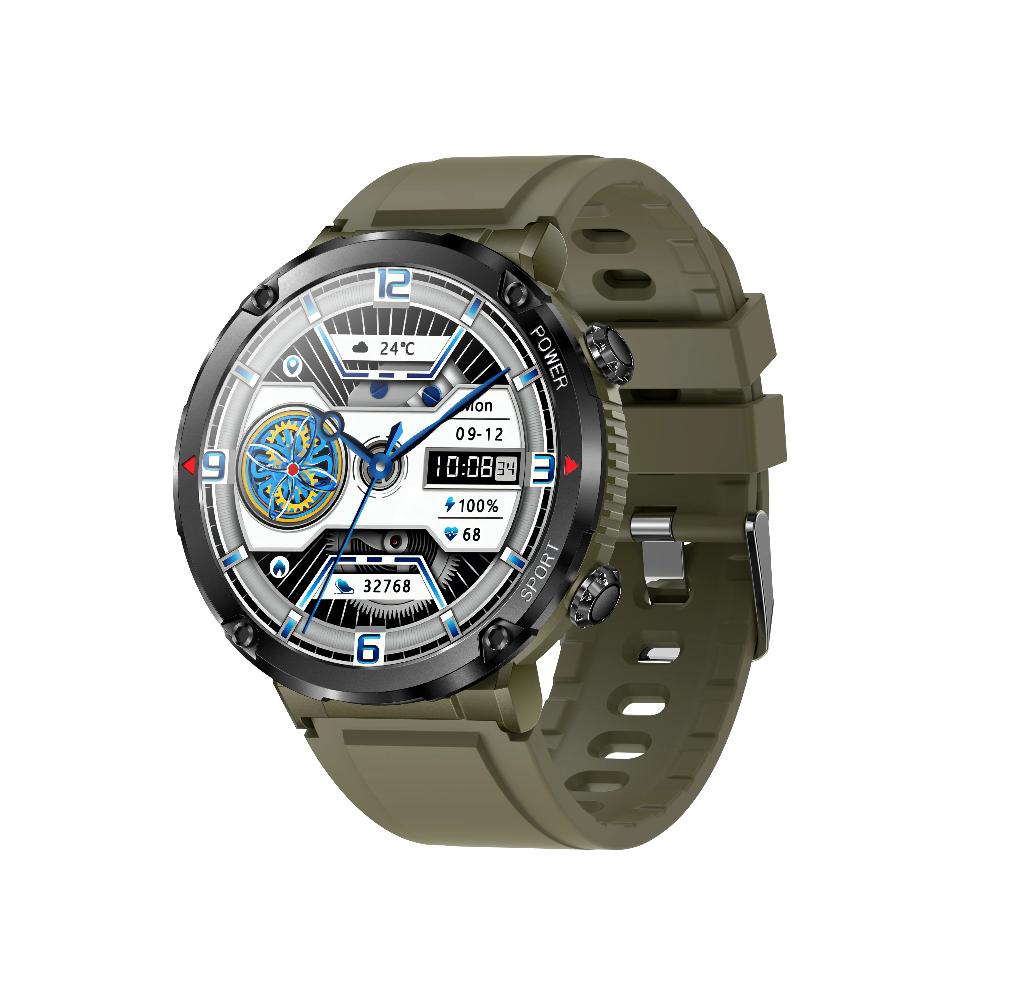 

T30 600 MAH Heart Rate Fitness Calls 1.6Inch IPS Color Screen Blood Pressure Rate Multiple Sports Mode Waterproof Smart Watch
