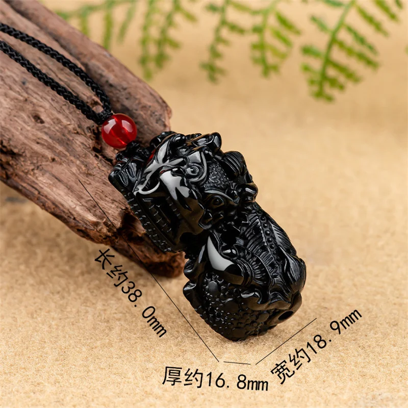 Jiale/ Natural Burmese Ice Species Black Jade Ruyi Pixiu Pendant Fine Jewelry Accessories Necklace for Men  Women Fashion Gift