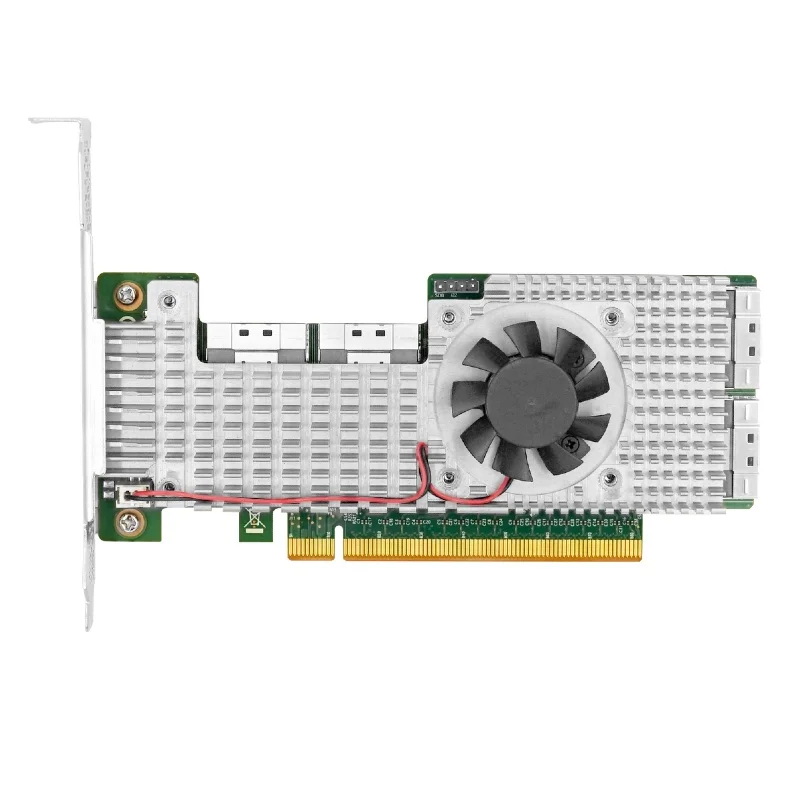 Linkreal PCIe 4.0 x16 to 4-port built-in 8654 8I NVMe expansion card PEX88048-LRNV9F48