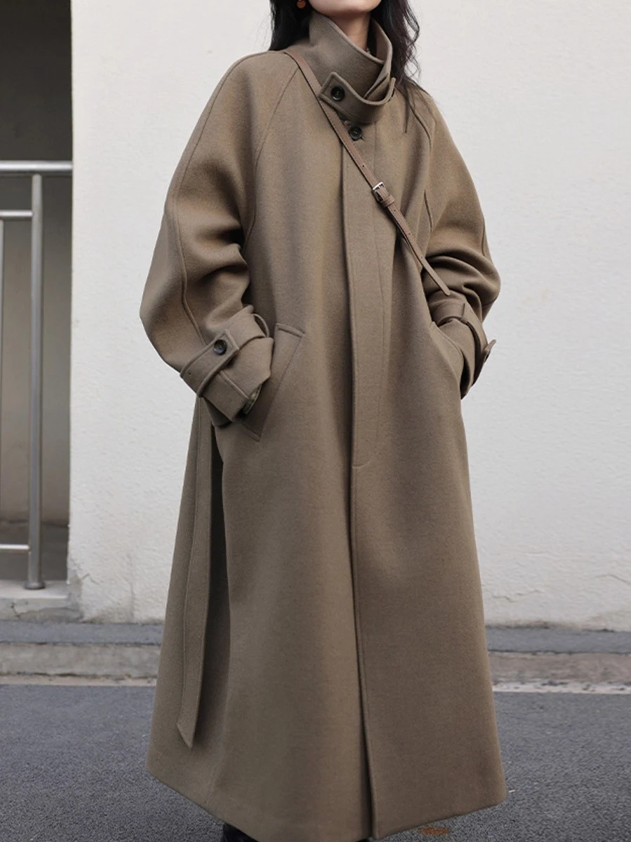 

Новое зимнее женское однобортное шерстяное пальто 2025 года, утепленная верхняя одежда средней длины, миниатюрная