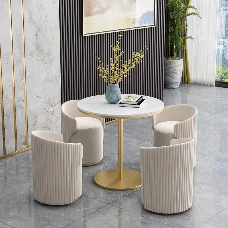 one table and four chairs, small apartment reception and rest balcony round table and chair combination