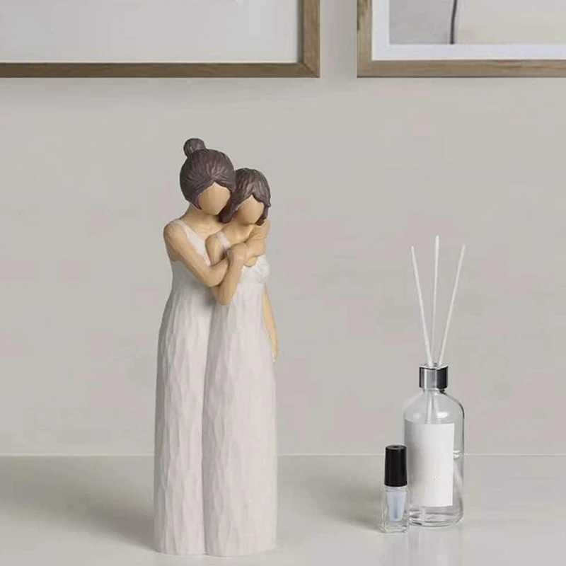 Mother And Daughter Figurines, Mother Daughter Hugging Figurine Statues, Mother Daughter Gifts, Home Bedroom Decor